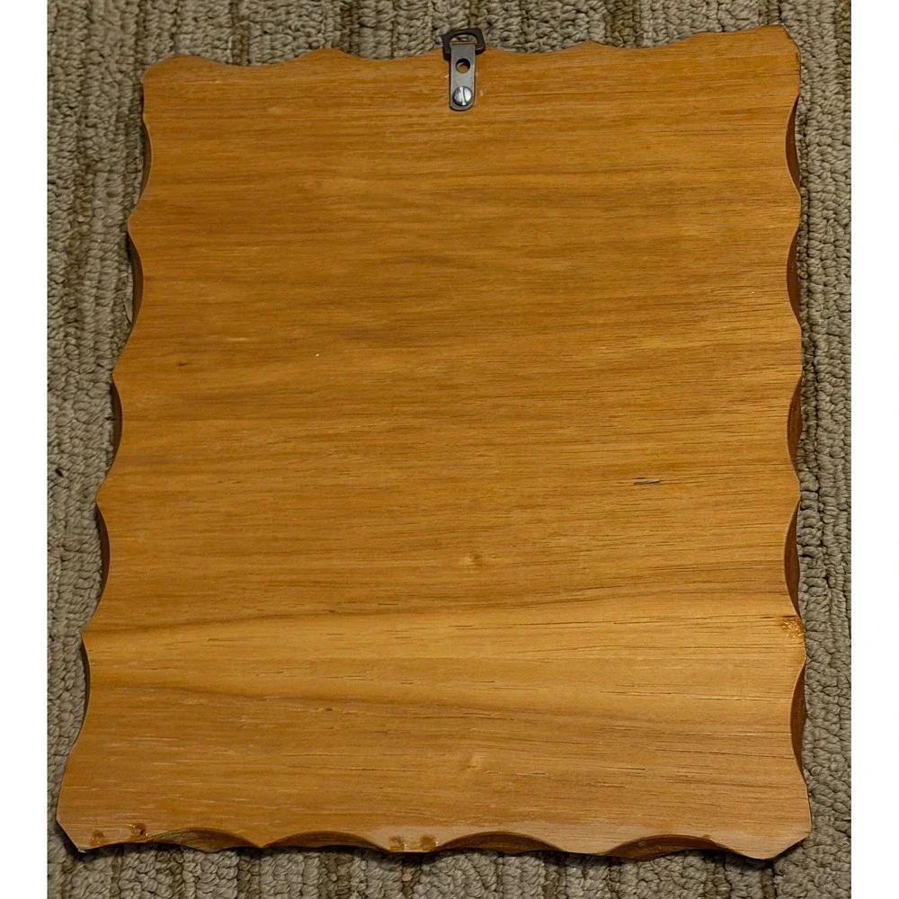 Vintage 1984 Footprints in the Sand Wooden Wall Plaque Sterling House Religious